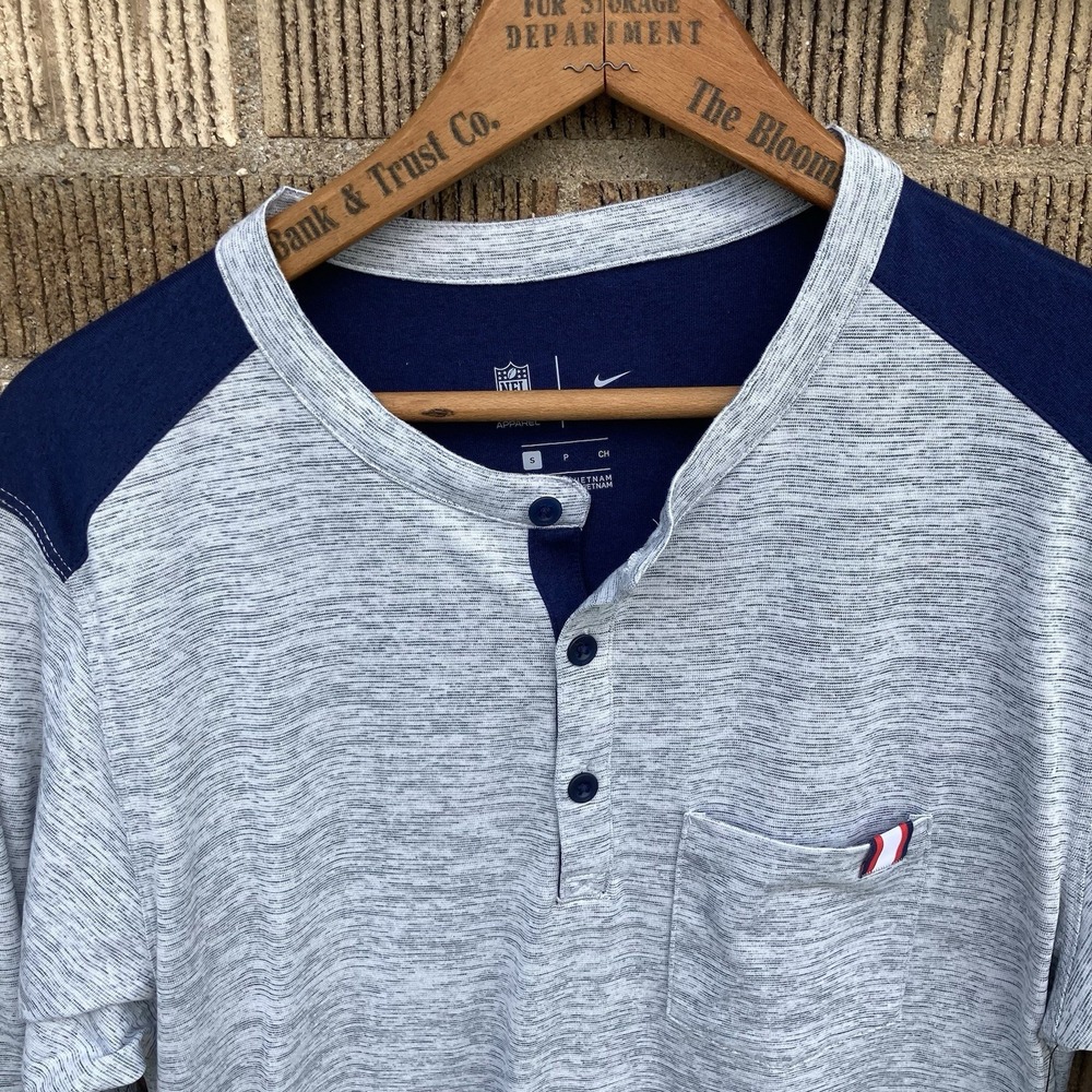 Patriots Men's Small Nike Dri Fit 3/4 Sleeve Blade Collar Polo Tee New‎ England
